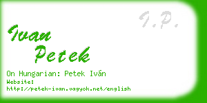 ivan petek business card